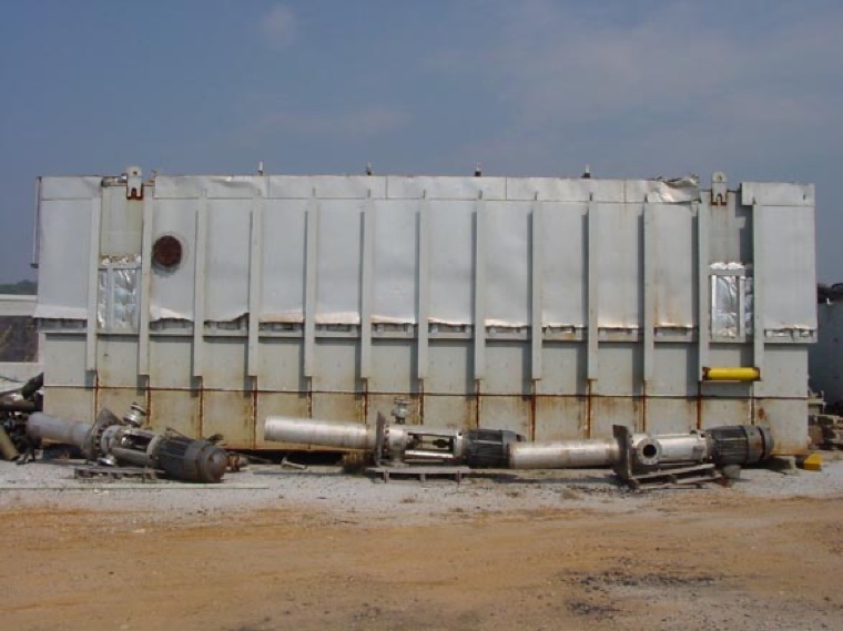 Large pressure vessel awaiting decontamination