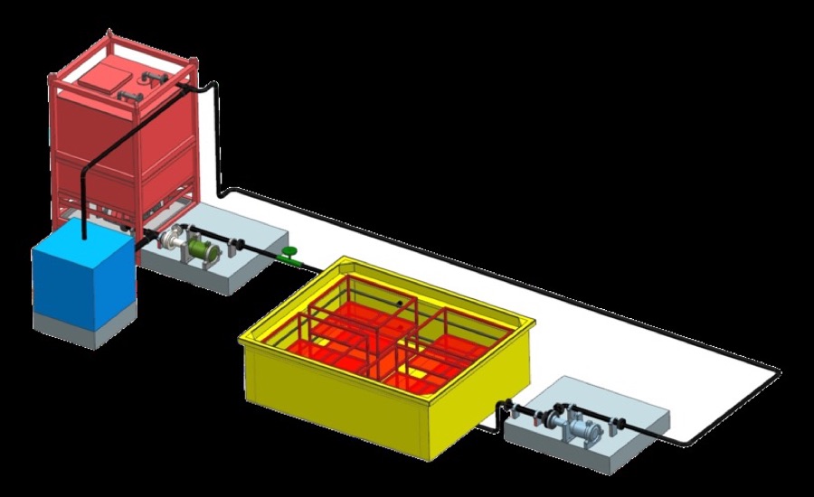 High Energy Flushing Tank for equipment, 3D render
